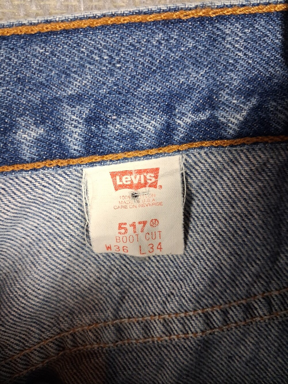 Levi’s 517 Bootcut Jeans Mens 36x34 Blue Denim Medium Wash Workwear Classic - Picture 8 of 12
